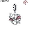 Copper Metal Heart Shaped Hollowed Out Bat Pendant Bead Components Bracelet High Quality Fine Jewelry Charm Bead Components Compatible With Women