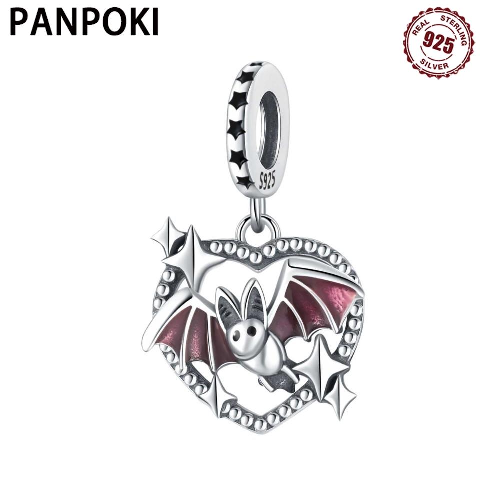 Copper Heart Shaped Hollowed Out Bat Pendants Bracelets Charm Bead Charms Compatible With Women Jewellery Party Bead Charms Do It Yourself Fine Gift A