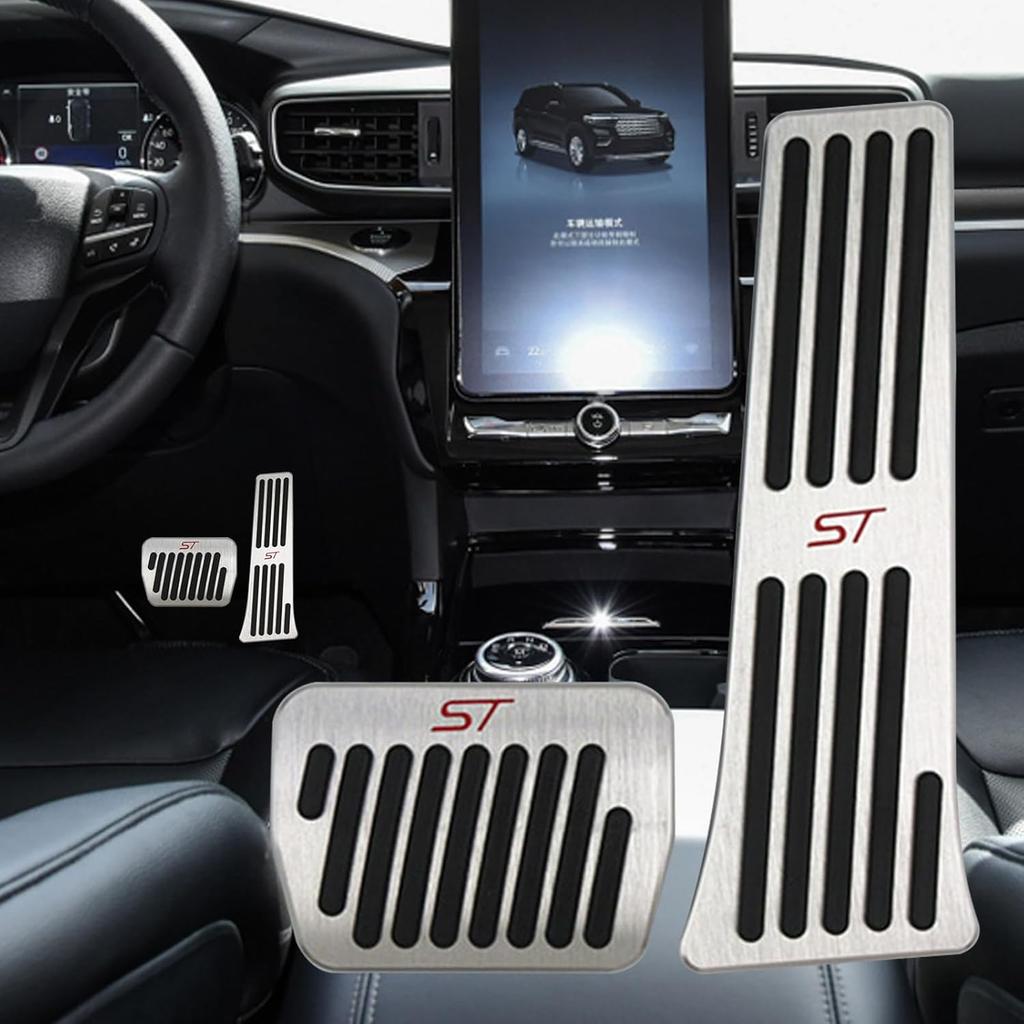 For Ford Explorer 2025 2024 - Aluminum Performance Pedals Set Non-Slip Accelerator And Brake Pedals Cover No Drill Brake Gas Accelerator Accessories