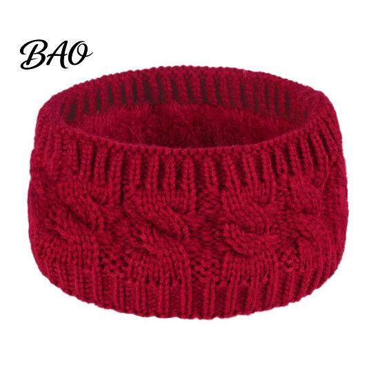 Knitted Headband with Fleece Lining Winter for Women, Soft Lined Thermal Hair Outdoor Sports Ear Warmer Band, Thickened Plush Cold Weather Protection