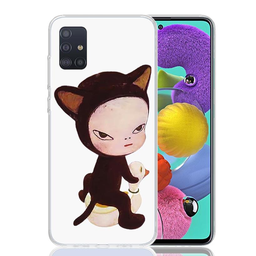 Y-Yoshitomo Nara Phone Case For Samsung Galaxy A52 A32 A22 A12 A02S A50S A30S A51 A31 AA71 Note 20 Ultra 10 S10 Plus Galaxy A52