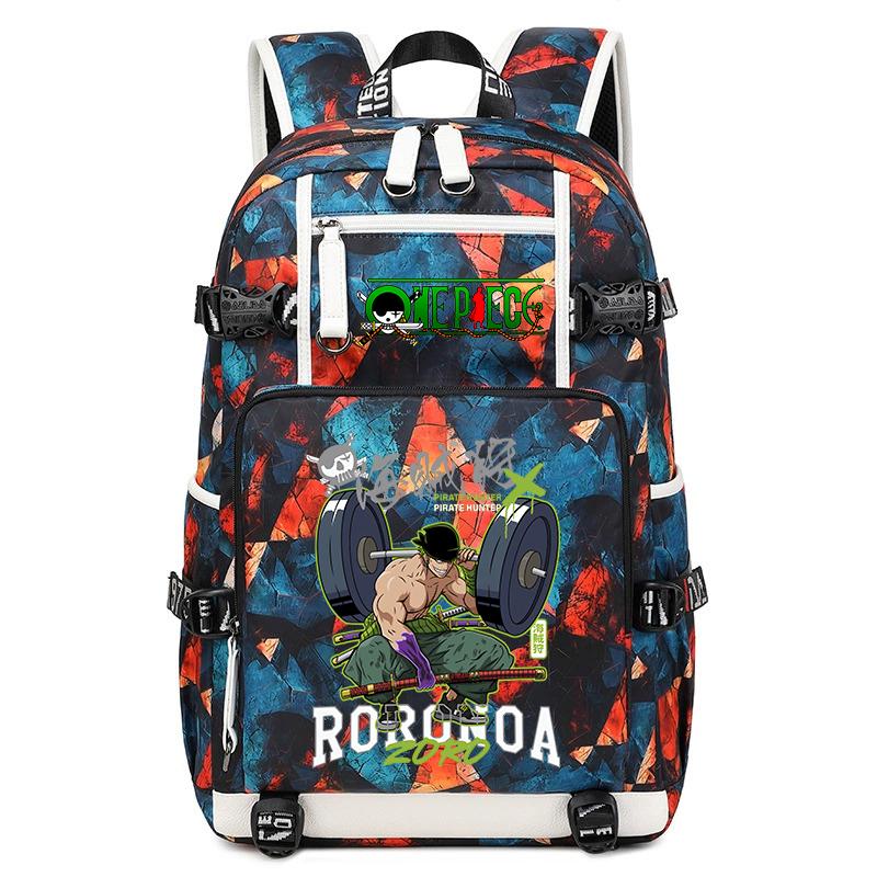 One Piece Zoro Anime Backpack Large Capacity School Bag for Teens Kids