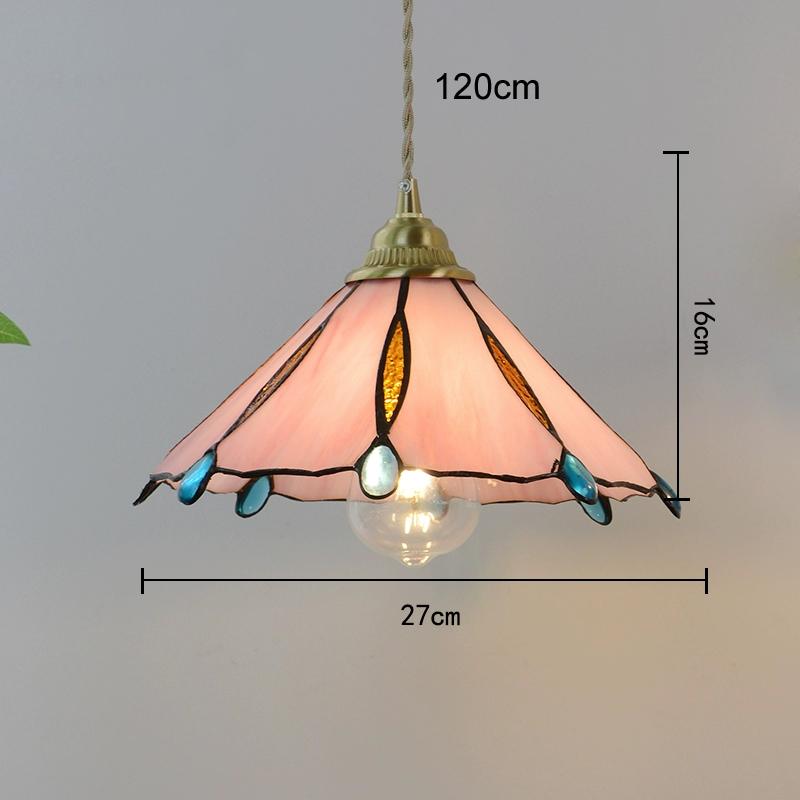 Home Garden LED Pendant Light Fixture Wood Copper Glass Lampshade Vintage Edison Bulb Hanging Lamp Restaurant Ceiling Chandelier