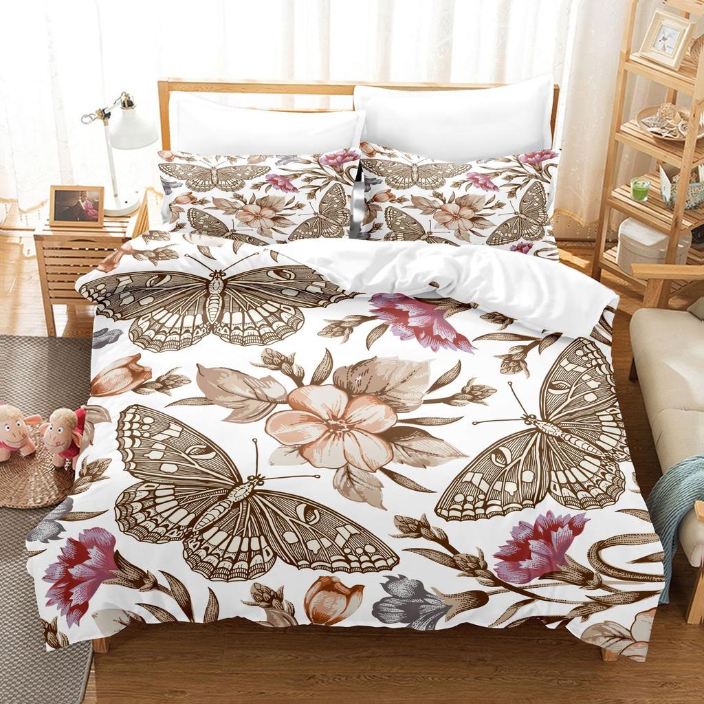 Grinding Three-Piece Butterfly Series 3D Digital Printing Bedding Kit Factory