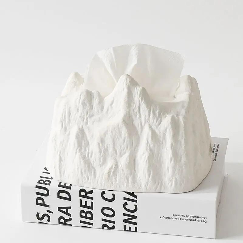 3Colors Creative Household Tea Table Retro Tissue Box Living Room Home Desktop Ceramic Paper Box Decorative Ornament