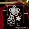 Huitan Fresh Style Flower Shaped Women Opening Ring For Party Wedding Elegant Lady Accessories Fashion Jewelry Inlaid Shiny Cz