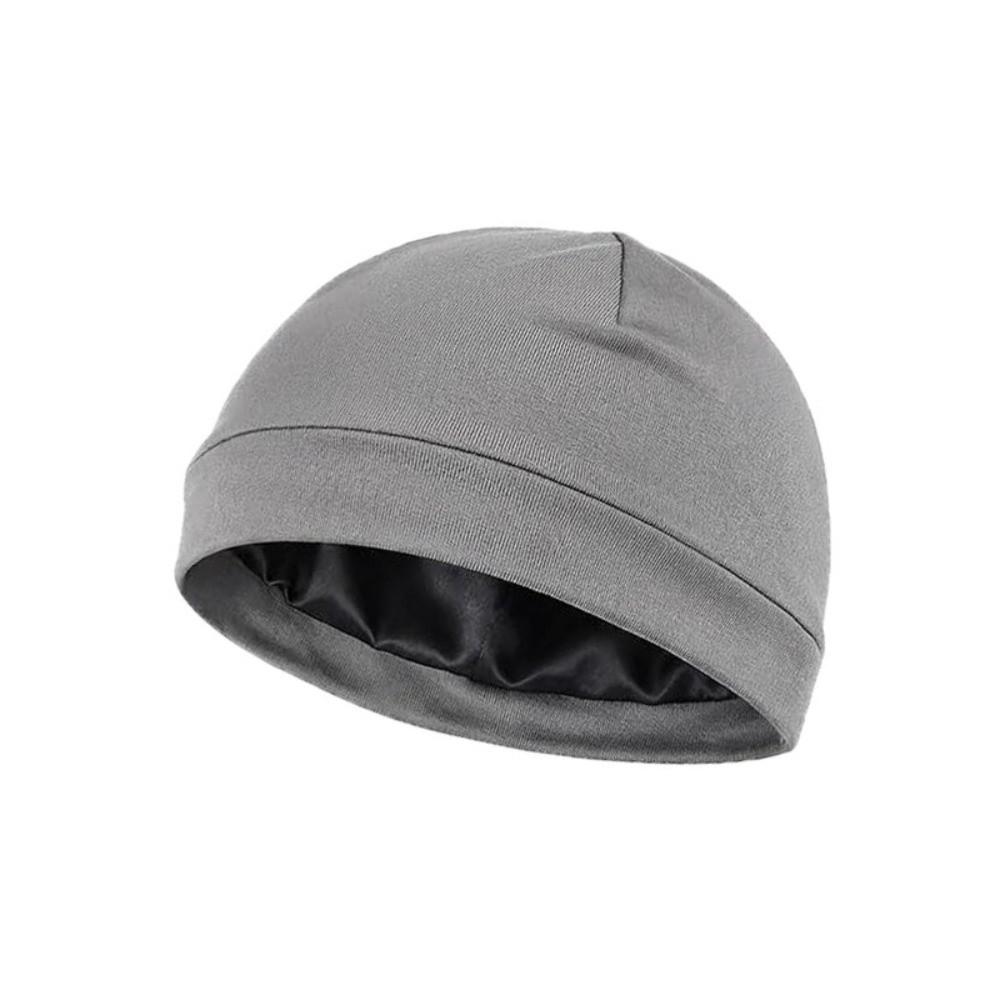 Satin-Lined Skull Cap Breathable Night Sleep Hat Soft Beanie Cap  For Men Women