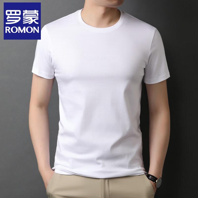 Luomon Men's 100% Cotton Round Neck Short Sleeve T-Shirt