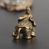 Retro Brass Auspicious Elephant Ornaments Keychain Metal Animal Keychain