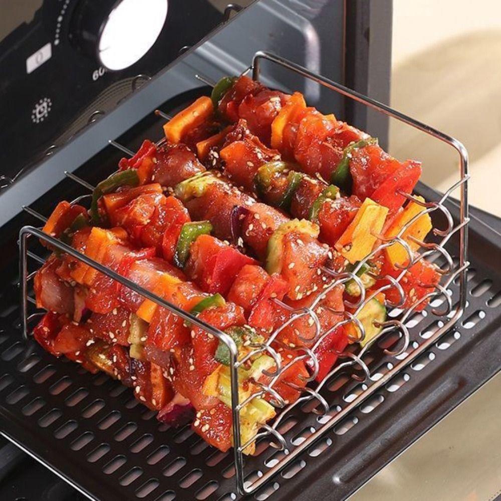 Edelstahl Heißluftfritteuse Grillrost Dreilagiger Heißluftfritteusen-Kochrost BBQ