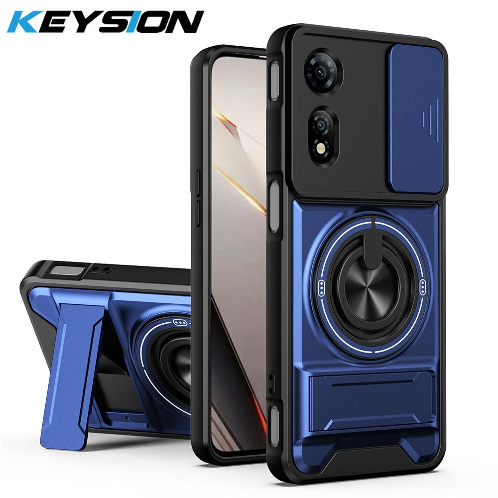 KEYSION Magnetic Phone Case for ZTE nubia Neo 2 5G Slide Camera Protection Upright Kickstand 360° Ring Shockproof Back Cover