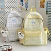 Schoolbag Korean Version Ins Fresh and Sweet Contrasting Color Backpack Cute Girl Plaid Casual Backpack Junior High School Student Schoolbag