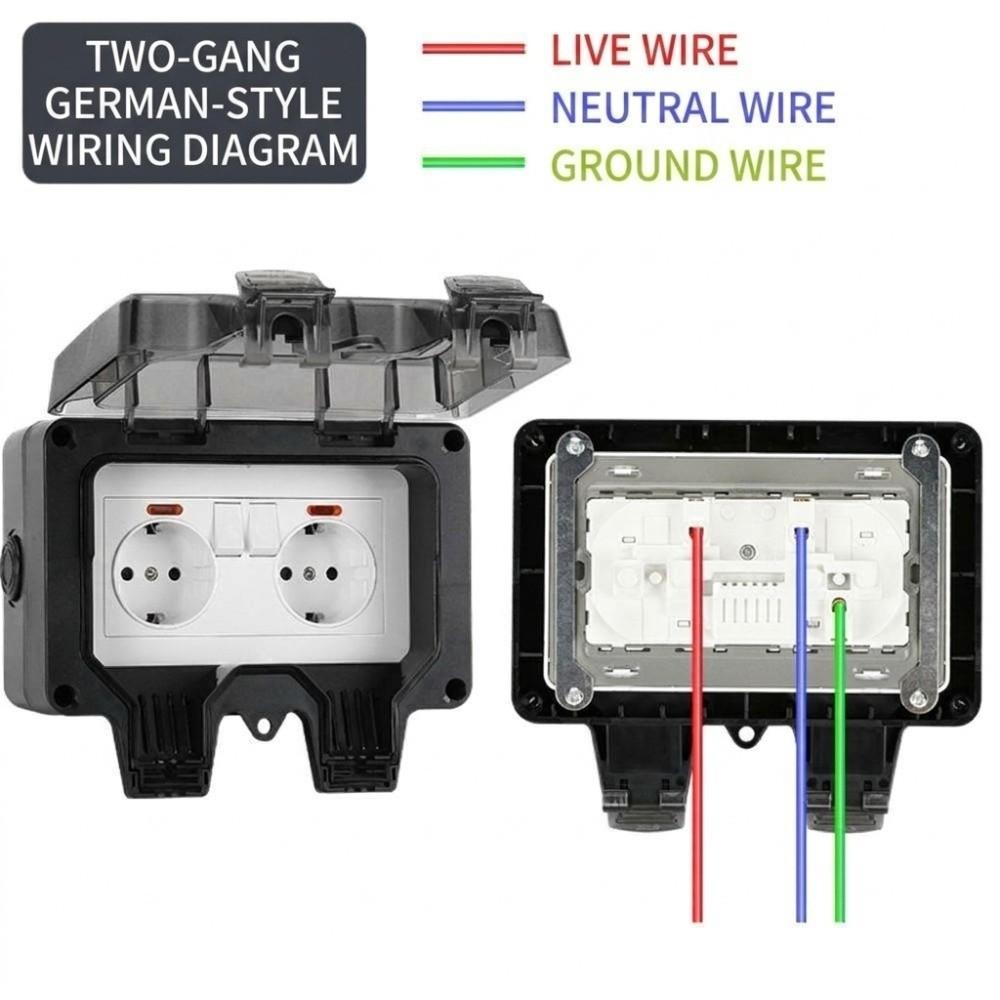 PC Material Outdoor Wall Socket IP66 Waterproof Weatherproof Socket  Outdoor