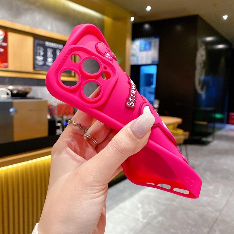 Applicable to Honor 200lite mobile phone case cute fun strawberry bear Huawei Nova13 three-dimensional cartoon