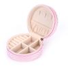Jewelry Box Soft Leather Round Storage Organizer With Multiple Compartments For Gift Giving