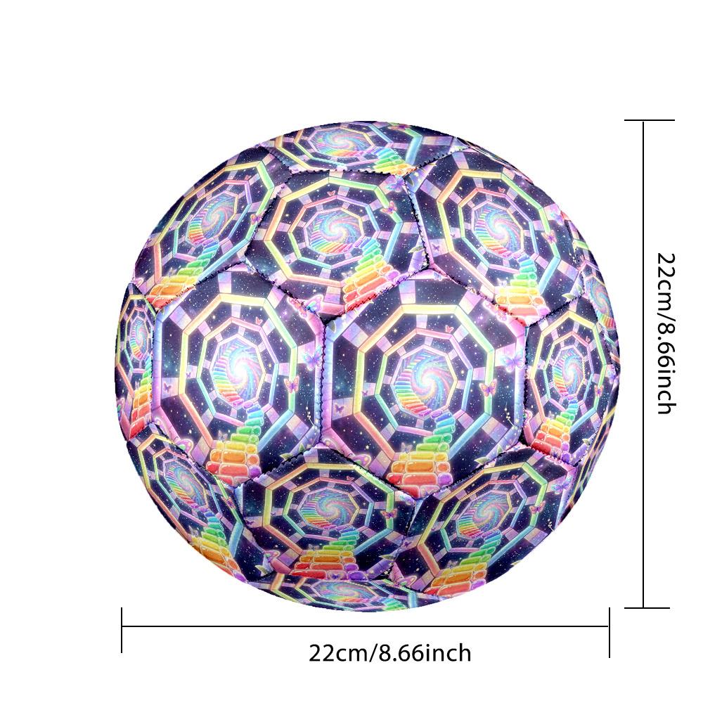 1pc Rainbow Butterfly Tunnel Themed Soccer Ball, Size 5, Lightweight PVC Material, Outdoor Training Soccer Ball Gift. q62242