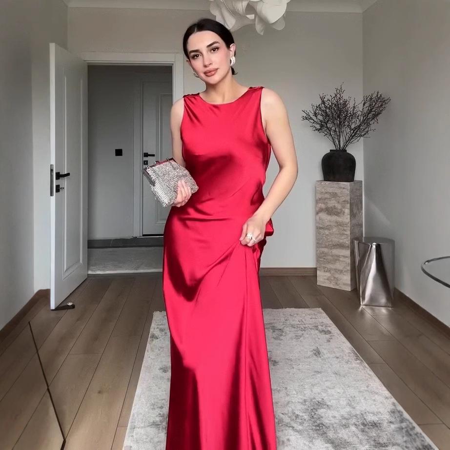 2025 Summer Elegant Sleeveless Round Neck Long Dress for Women