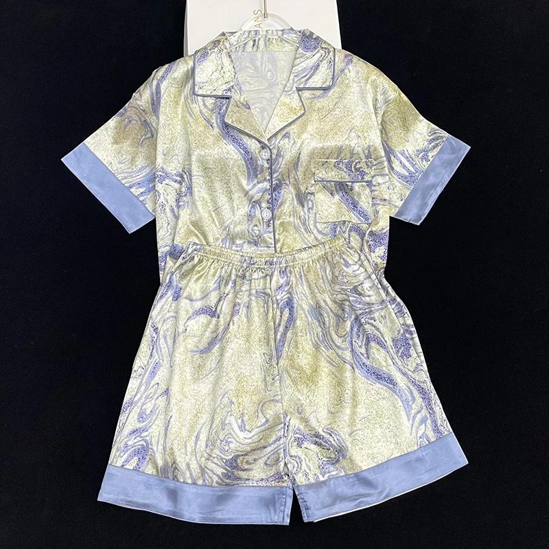 

Пижамы женские с принтом летние пижамы новые короткие женские домашние костюмы XL