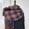 Scarf Women's Autumn and Winter Advanced Sense Thickened Warm Shawl New Imitation Cashmere Plaid Scarf