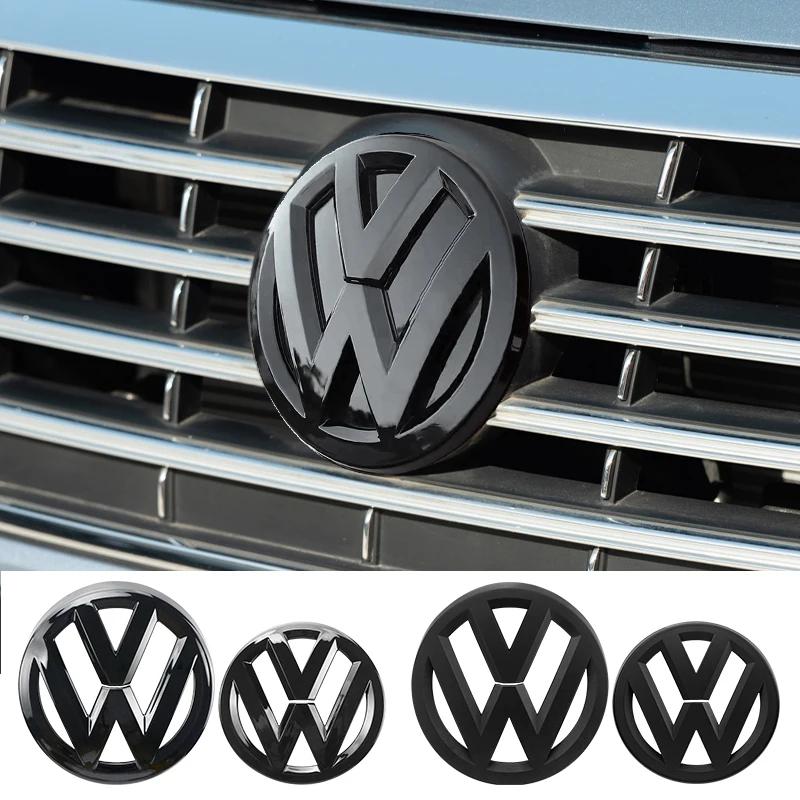 2pcs/pair For VW Volkswagen POLO 2011-2020 Car logo stickers 123mm Front Grille Center Badge 113mm Rear Trunk Emblem ze8