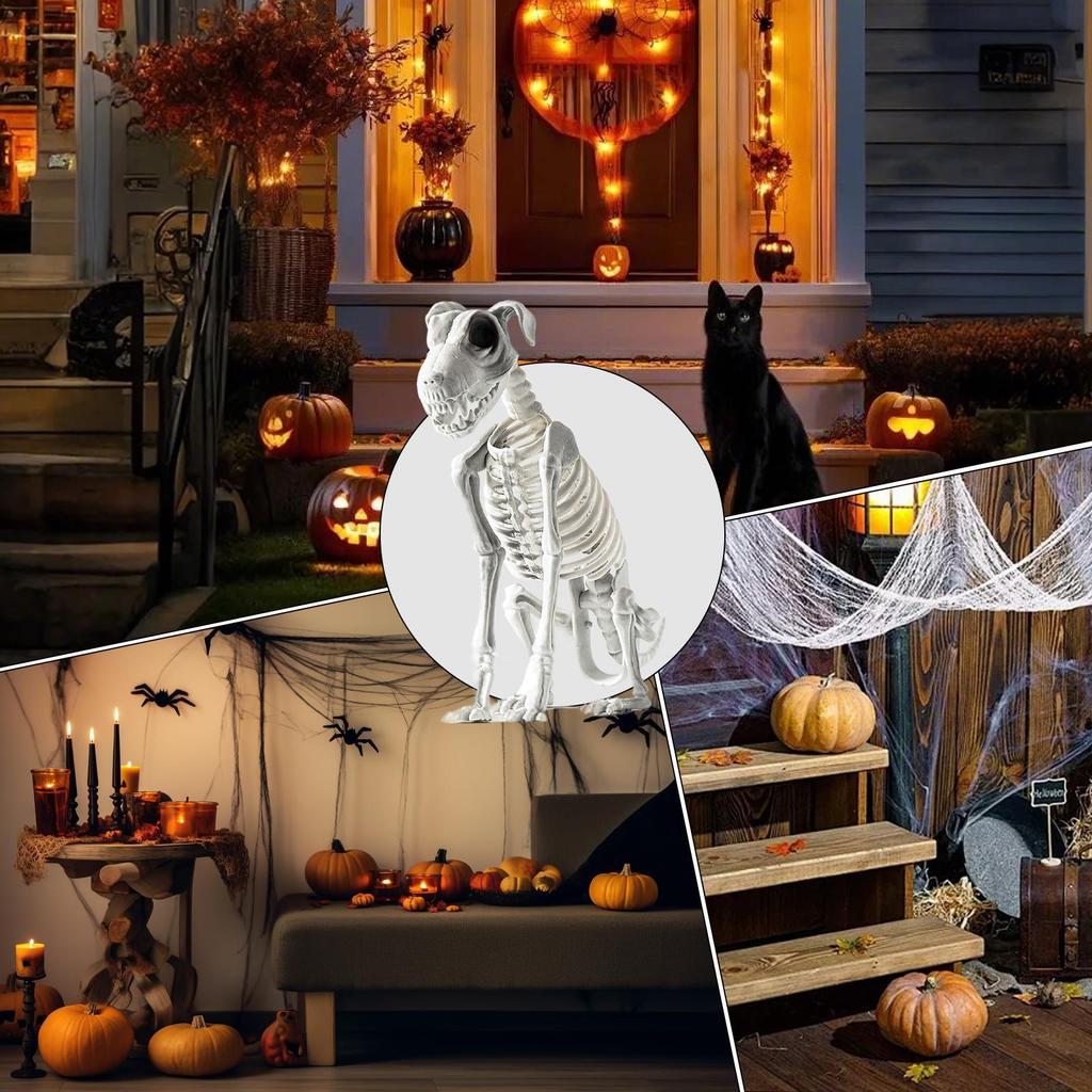 Szkielet Psa Halloween Szkielet Szczeniaka Rzeźba Realistyczny Szkielet Psa Halloween Statua Czaszka Kość Sztuka Ozdoby na Spotkanie