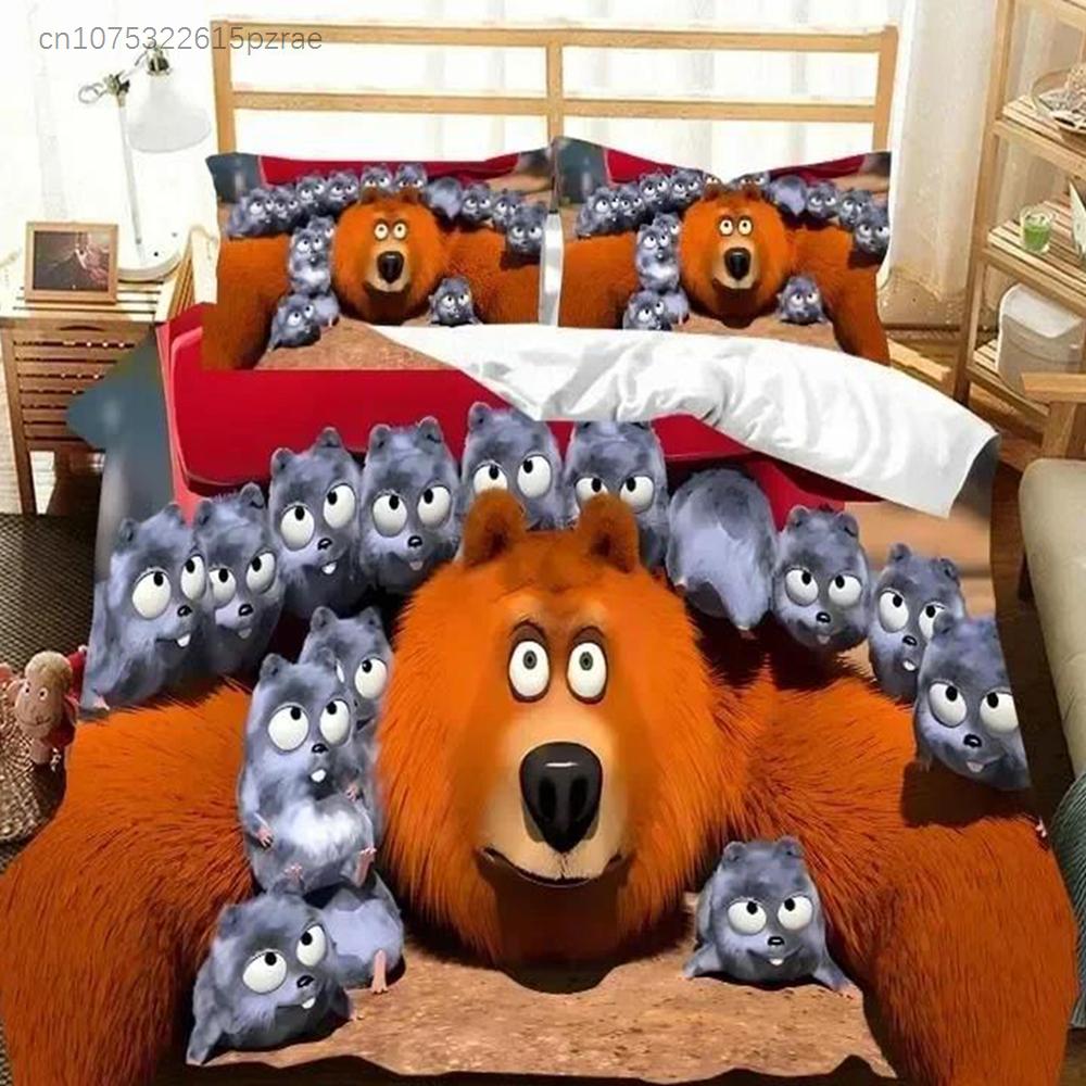3D G-Grizzy And The Lemmings Bedding Set Printed Bed Set With Pillowcase Bed Duvet Cover Soft Queen King Size Bedclothes Home