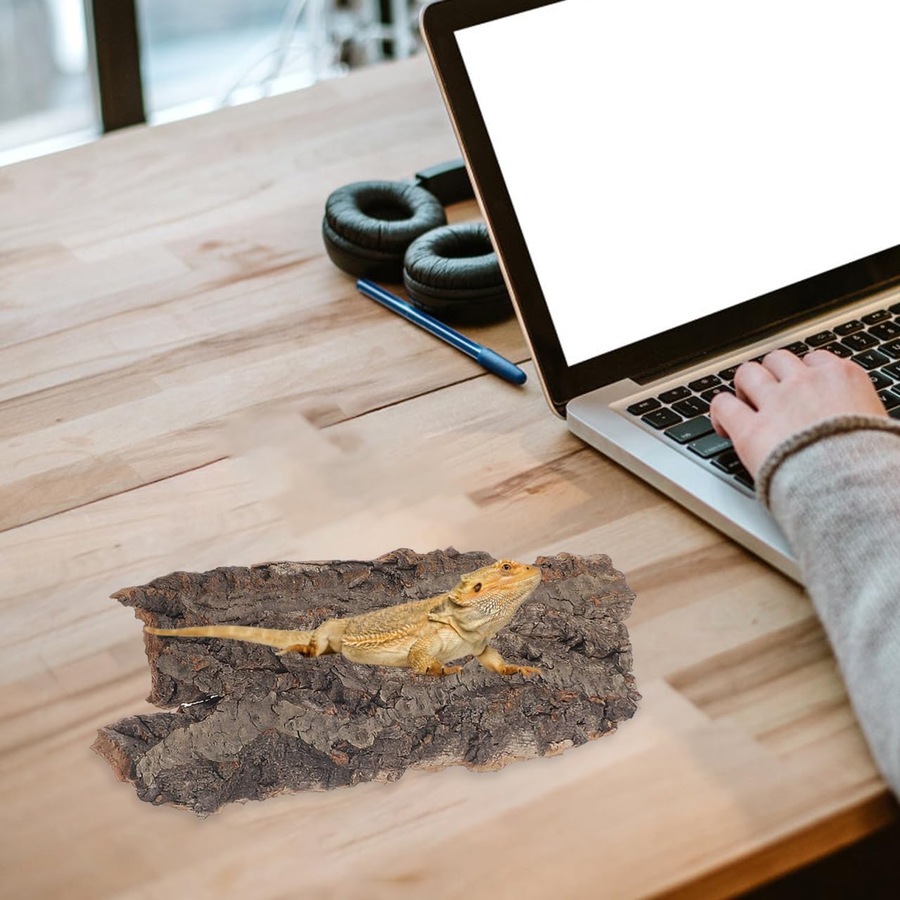 

4 шт. Фон из коры пробкового дерева, Кора для террариума рептилий, Маленький декор из пробки для лазания для ящериц, змей, пауков, гекконов, Случайный размер