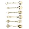 6Pcs Set Innovative Vintage Retro Zinc Alloy Spoons Fork Set Cutlery Kitchen Accessory