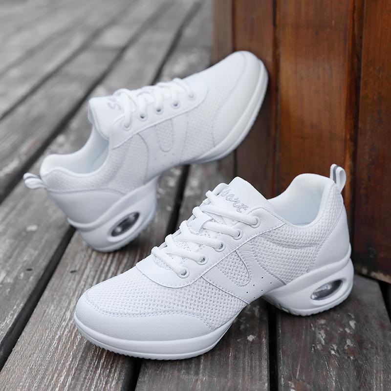 נעלי ריקוד סוליה רכה לנשים רשת נושמת נעלי ספורט ריקוד מודרני כרית אוויר נוחות נעלי אימון ג'אז גובה 5 ס"מ