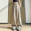 Overalls women's summer new high-waisted loose casual parachute wide-leg pants big pocket sweatpants