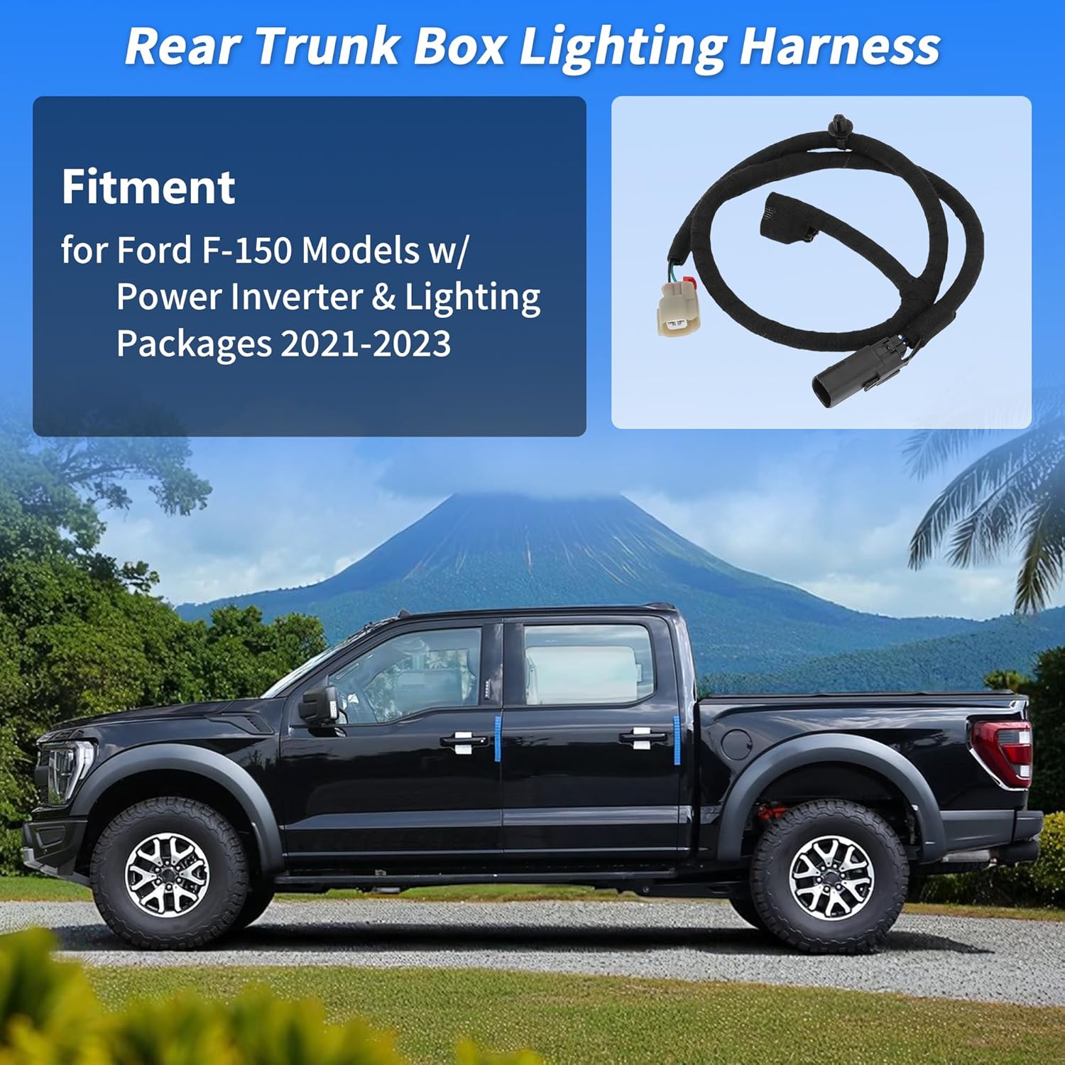

No.ML3Z-14A411-F Driver Side Bed Lamp Wiring Harness Jumper Assembly for Ford F-150 2021-2023 Rear Trunk/Cargo Box Lighting Harness