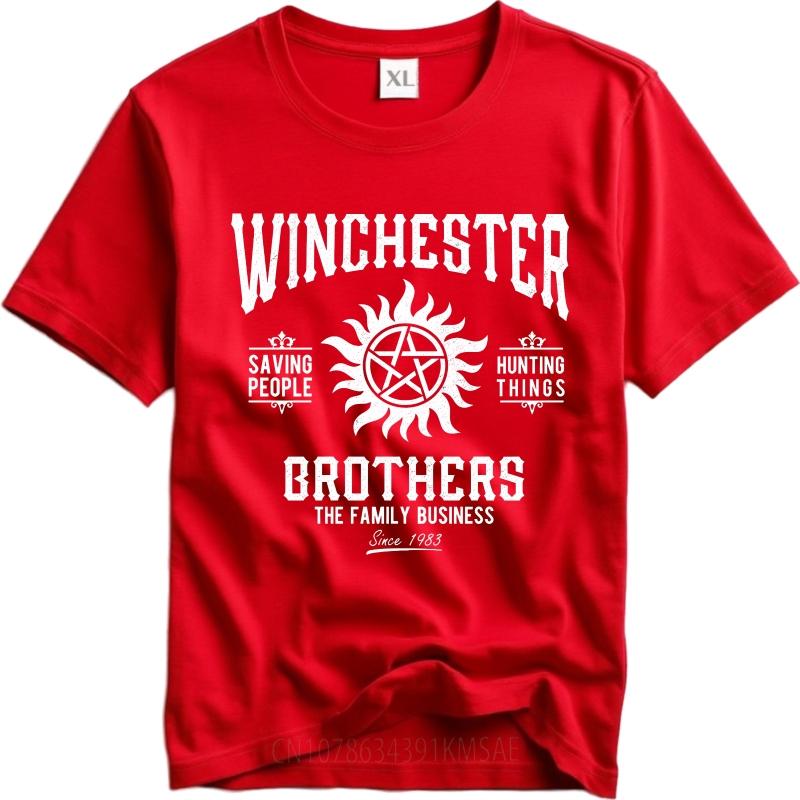Hiphop Boys Summer T Shirt Winchester Brothers Saving People Hunting Things The Family Business Since 1983 Short Sleeve Street S