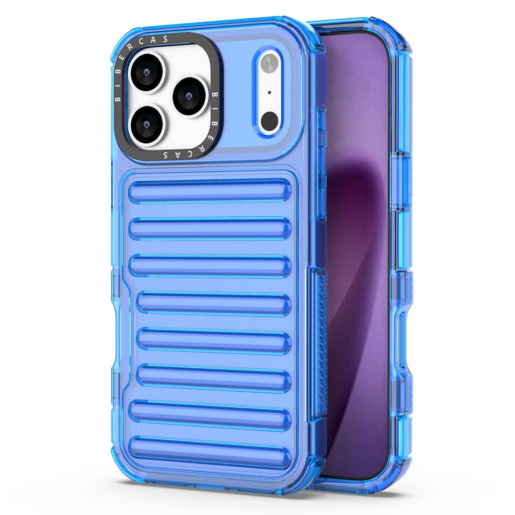 For iPhone 17 Pro Max Case Stripe Design Anti-Slip Detachable TPU+PC Phone Cover
