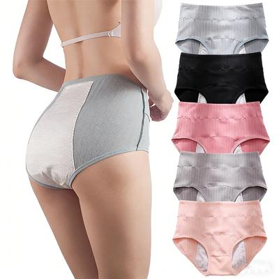 Women's Pocket High Waist Breathable Physiological Plus Size Underwear Menstrual Hygiene Pants