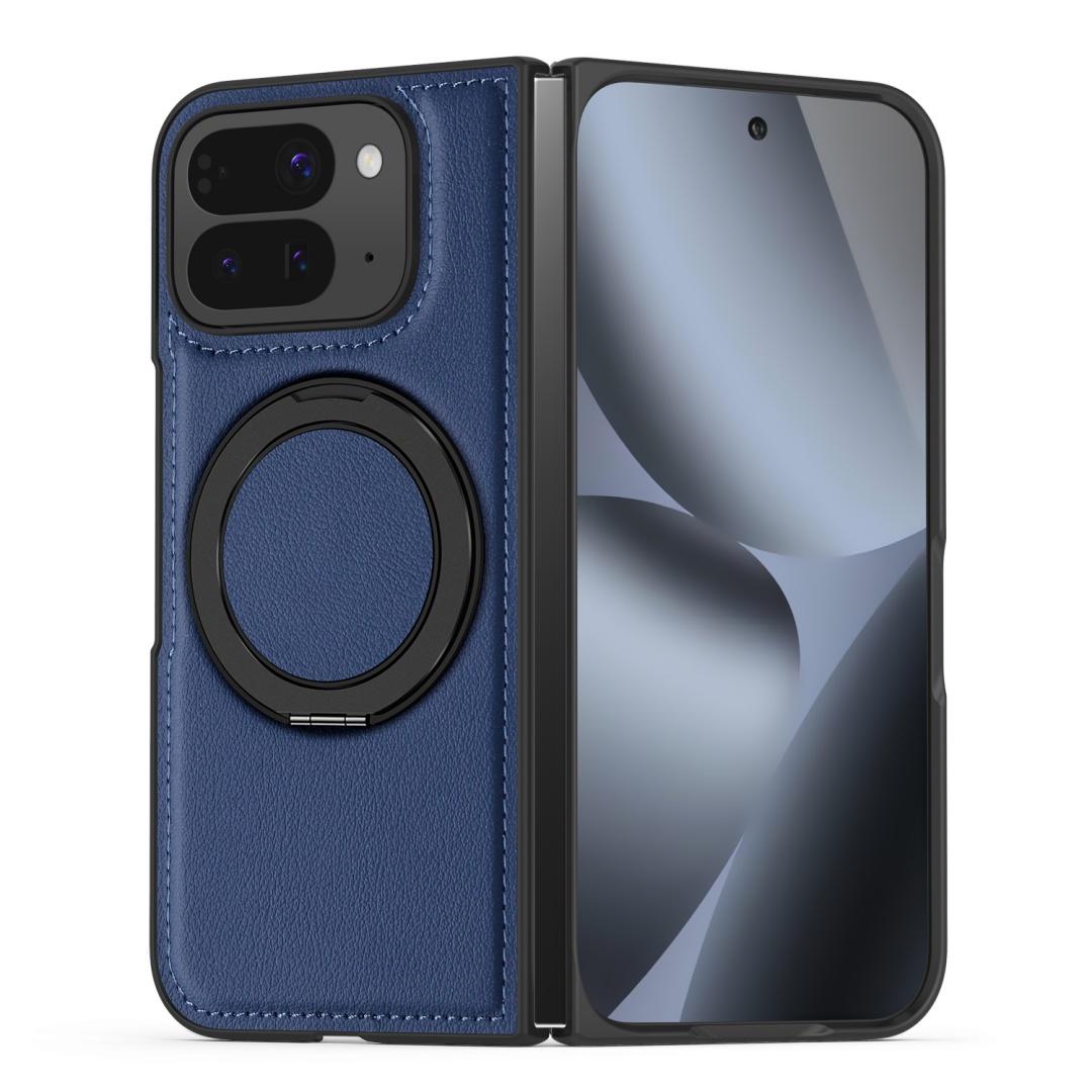 

Embossed PU Leather Case For Google Pixel 10 Pro Fold Magsafe 360° Rotation Metal Stand Comfort Grip Case Cover Artificial leather&Google Pixel 10 Pro Fold
