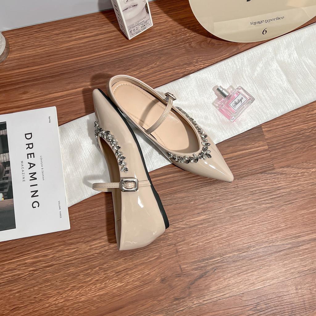 Grape Mother Summer New Shallow Single Shoes Women's Fashion Outer Wear Advanced Sense Pointed French Light Luxury Flat Shoes Women