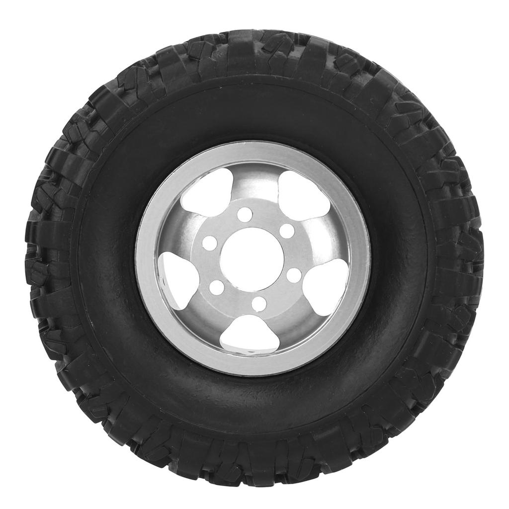 RC Rubber Tires with Aluminum Alloy Wheel Hub for WPL C14 C24 C34 C44 B14 B24 B16 B36 4 Car Model