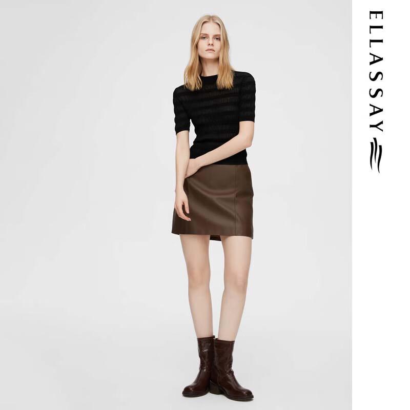 ELLASSAY Women's Spliced Knit Top