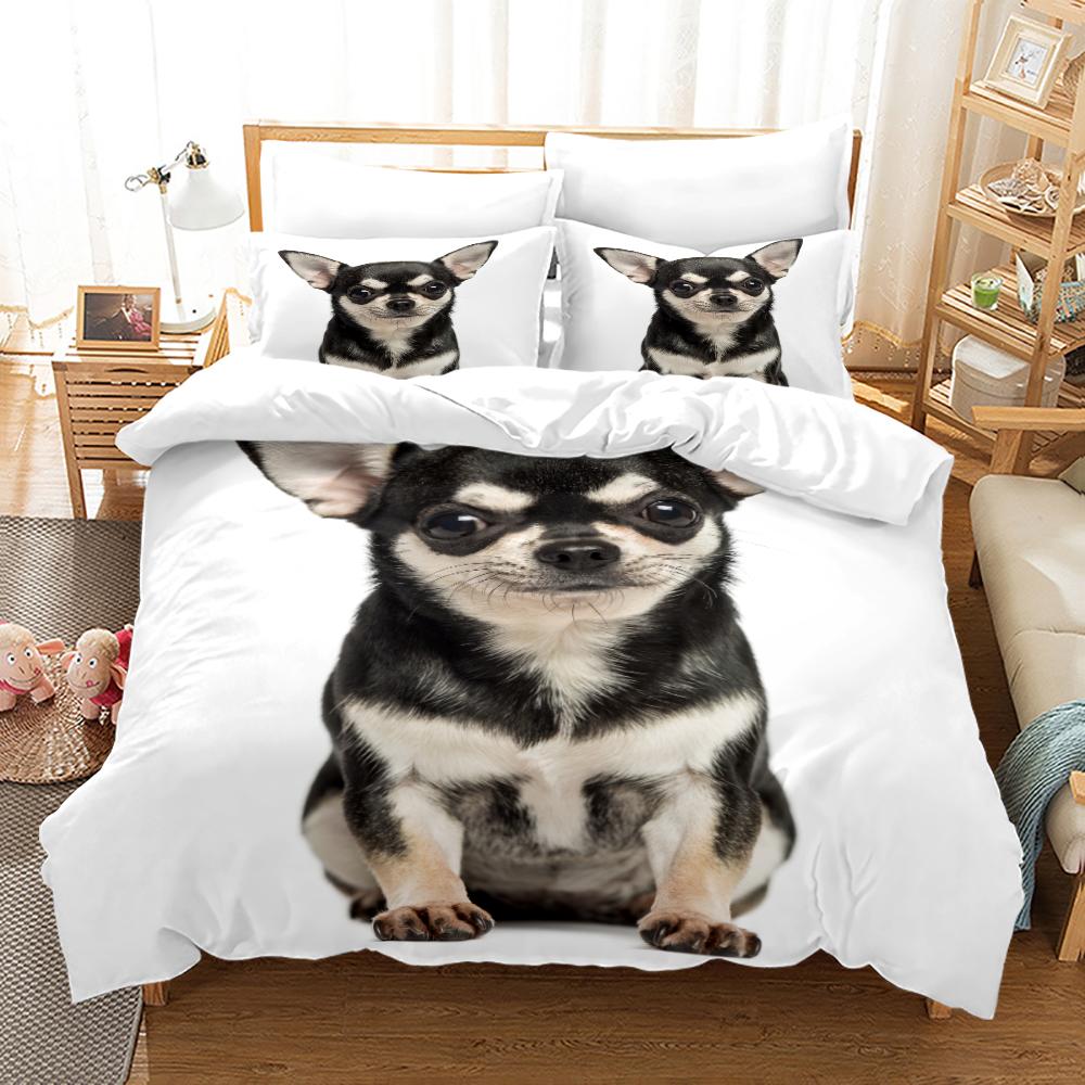 Roztomilý pes Luxusní ložní souprava 3D tisk Pro dospělé Dítě Twin Single Queen King Full Size Ložnice Zvíře Kreslený Set povlaku na přikrývku