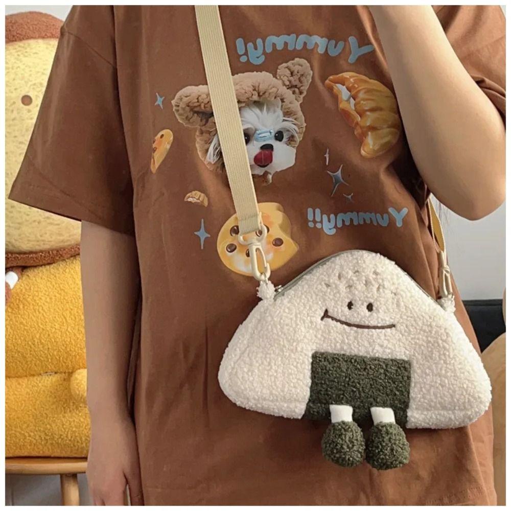 Neck Purse Bag Rice Ball Plush Bag Expression Crossbody Bags Mini Halter Small Bag  Children
