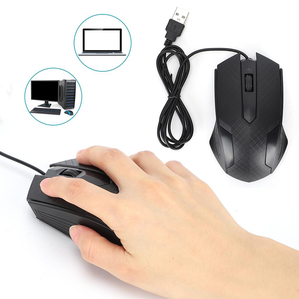 Wired Mouse Professional Office Laptop Computer Tool 2400dpi Human Engineering DesignBlack Q57