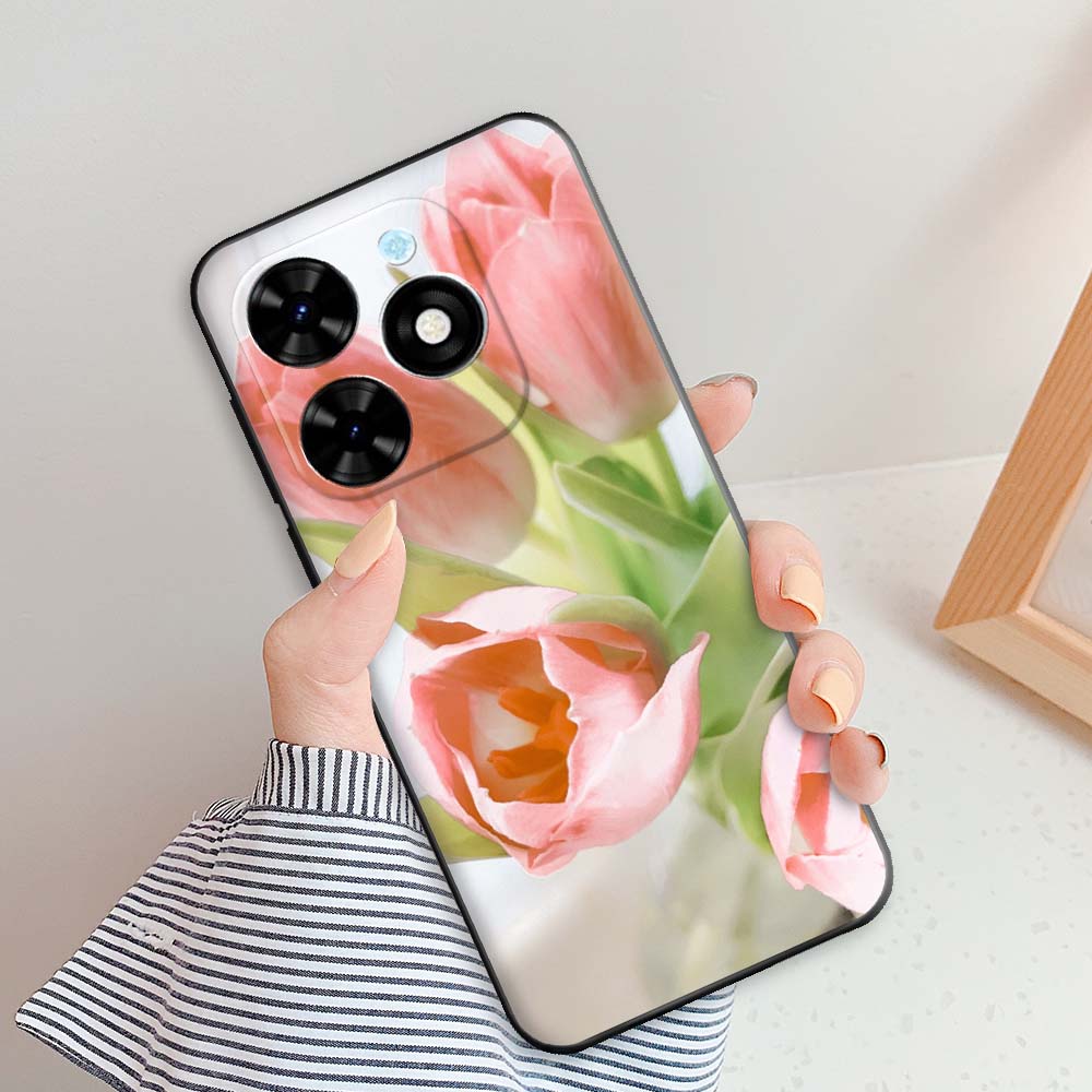 For Tecno Spark GO 2024 Case For Spark GO 2023 Cover Black Edge Soft Silicone Phone Cases For Spark GO 2022 Shell Bumper Funda
