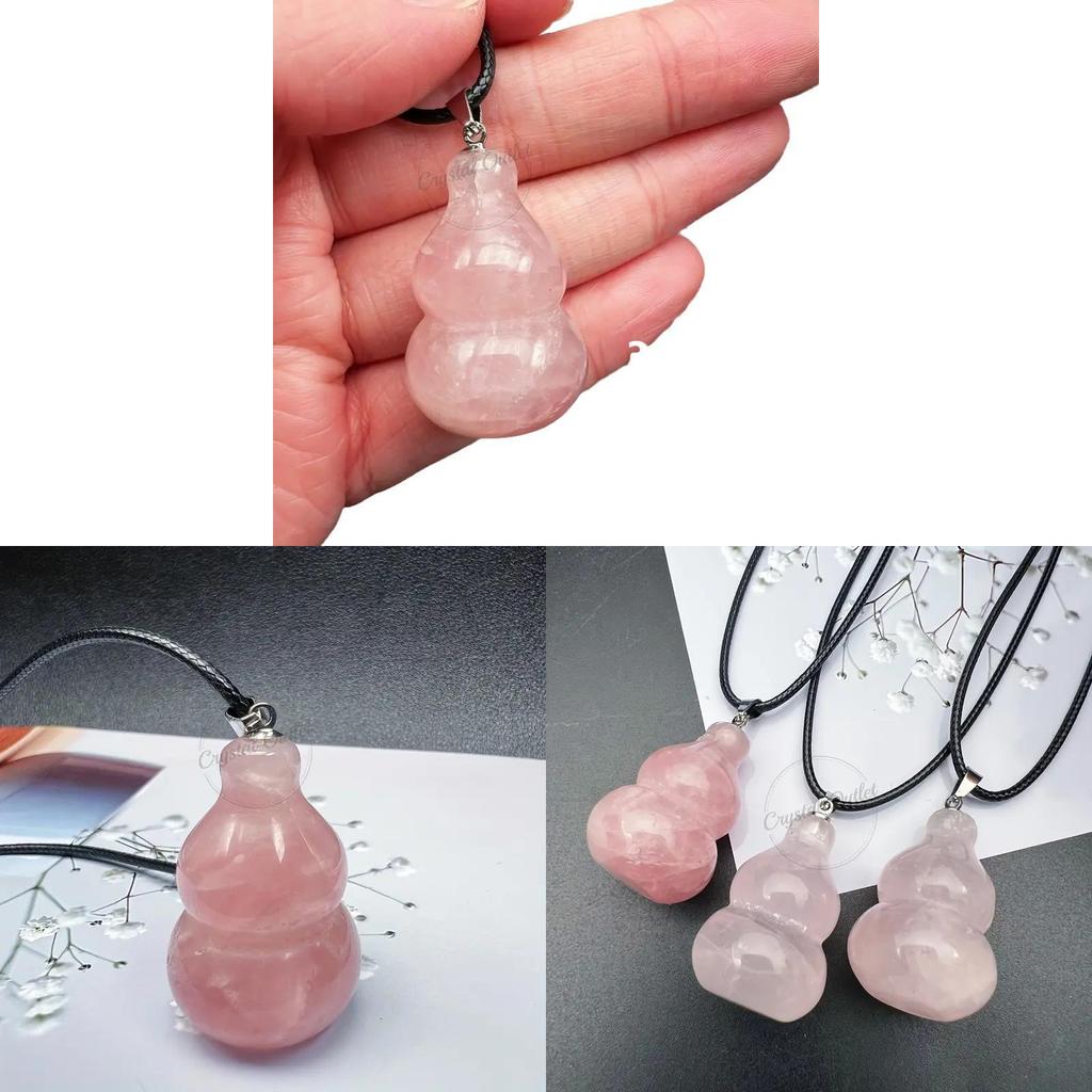 Crystal Pendant Necklace With Natural Water Crystal And Gourd Shape For Diy Jewelry Making
