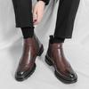 Fashion Classic Retro Style Men's Chelsea Boots Branded Urban Business Leather Casual Boots Slip-on Comfort Men's High Top Leather Boots