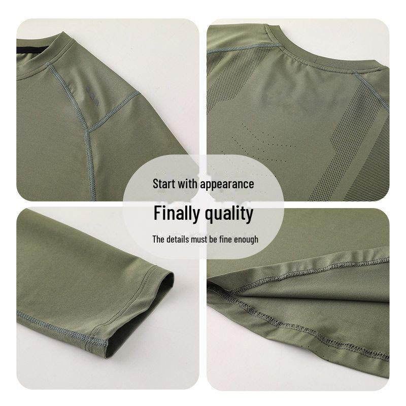 Dijia Men's Quick-Dry Long-Sleeve Athletic T-Shirt for Running, Basketball, Fitness, Cycling, and Hiking.