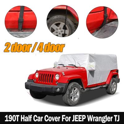 Stříbrné kryty kabiny pro Jeep Wrangler JK JL TJ Hardtop 2/4 dveře 2007-2024 Venkovní ochranný kryt z 190T Oxford