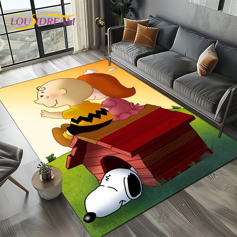 27 Style Cute Snoopy Dog Cartoon Carpet Rug for Bedroom Living Room Home Sofa Decoration,kids Game Large Decor Floor Mat Gift 3D