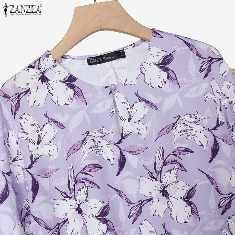 ZANZEA Women Long Sleeve Blouse and Long Skirts Floral Print Two Piece Suit Sets