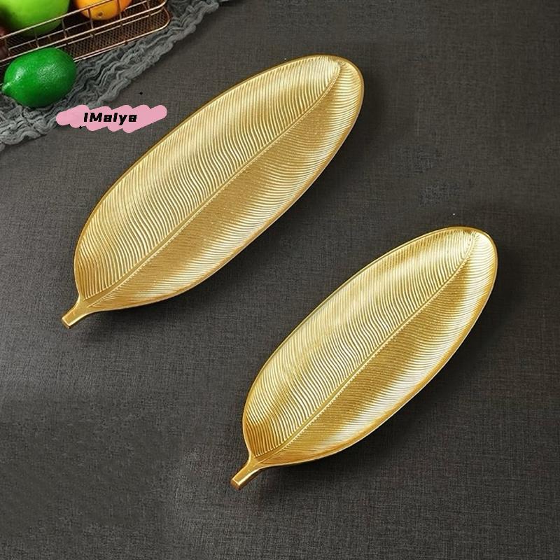 M-Nordic Style Leaf Fruit Plate Creative Storage Tray For Living Room Snack Candy Fruit Plate Home Table Decoration Accessory
