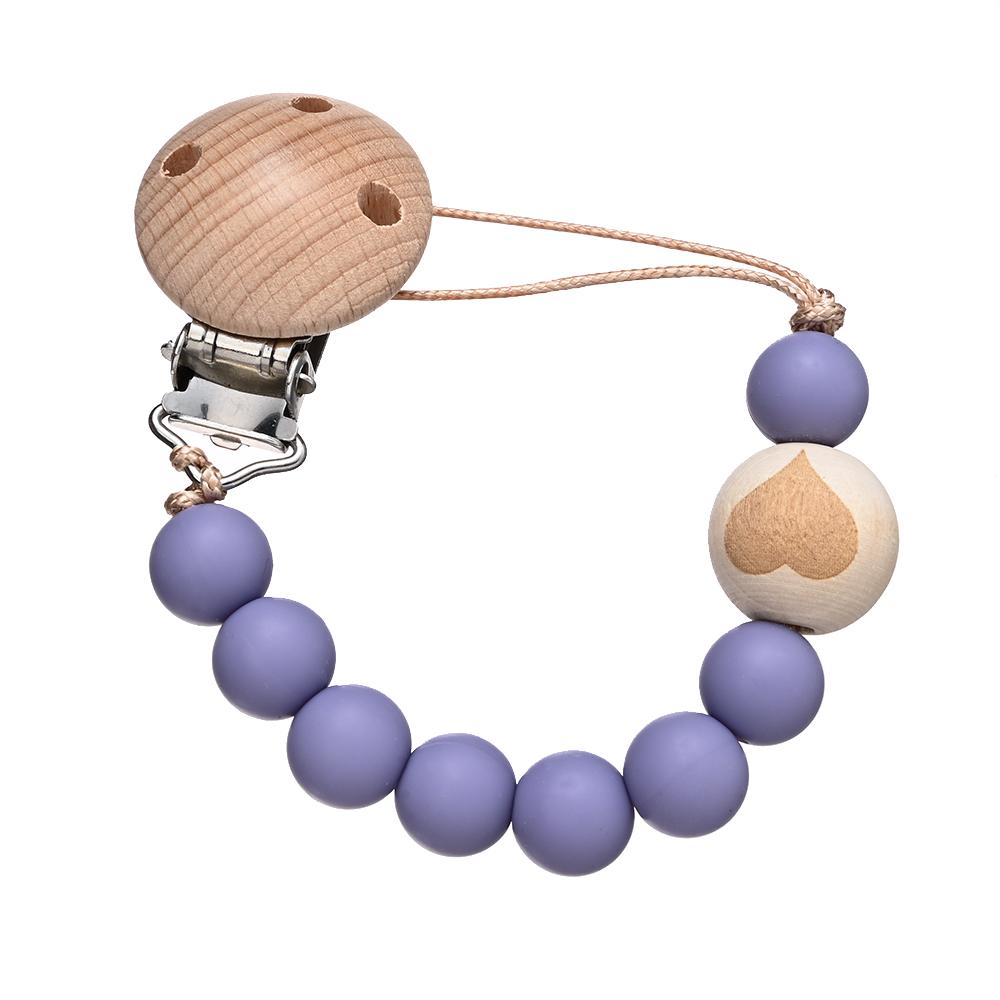 Chew Toys Shower Gift New Baby Pacifier Chain Clips Wood Pentagram Teether  Silicone Round Beads Teething Chain For Care Soother